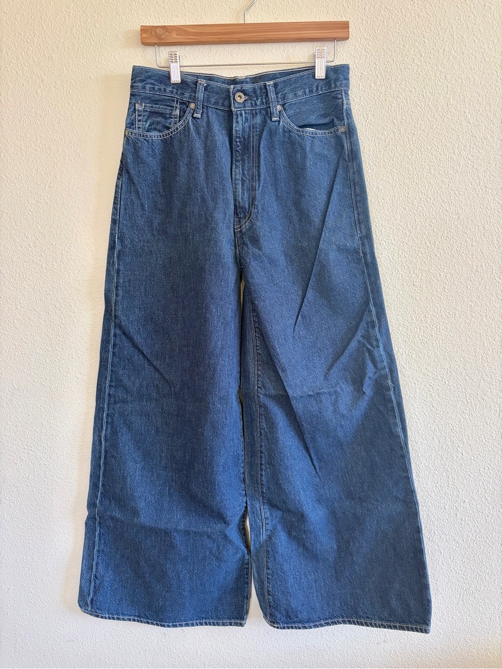 Levi's Wide Leg Flare Jeans in Dark Blue Denim